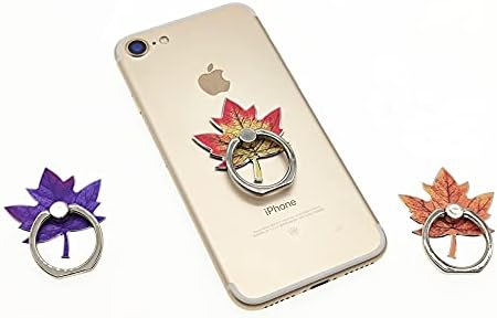 Maple listovni oblik legura legura boja ploče boja 360 ° okretni držač zvona mobilnog telefona, kompatibilan za iPhone Samsung LG