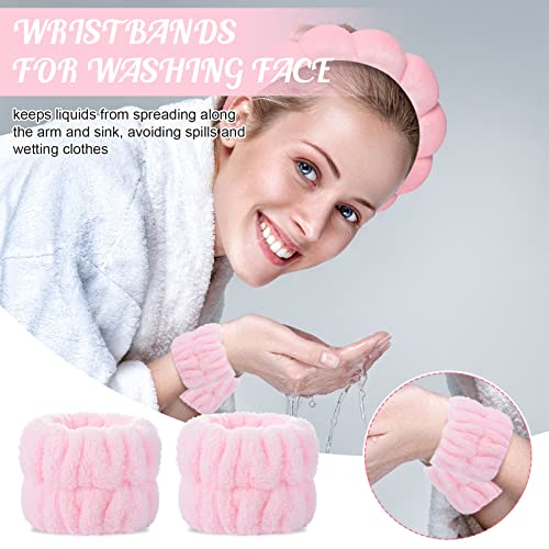 Jspupifip Spa Spa traka za glavu Wrist Washband Scrunchies manžetne za Set za pranje lica, Big Spa traka za kosu ručnik za pranje