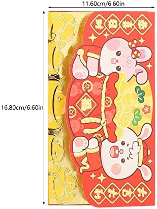 Operitacx kineske crvene koverte 2023 crvene koverte kineske koverte sa srećnim novcem 12kom crtani zec Nova Godina Lunar Hong Bao