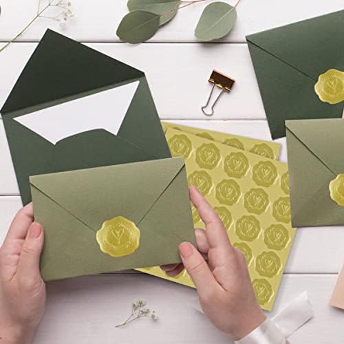 300 komada zlatne naljepnice za srce koverte zaptivke samoljepljive reljefne koverte pečat naljepnice za pozivnice za vjenčanje čestitke