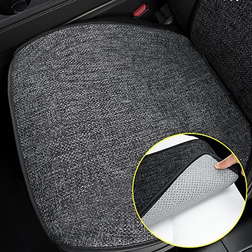 Oulex za zaštitni poklopci nosača za sjedala, poklopac jastuka za vozača prednja strana sjedala, za Tesla Model 3 / Y Set 2017-2022, Flannel Anti-prljavi bijeli jastuk