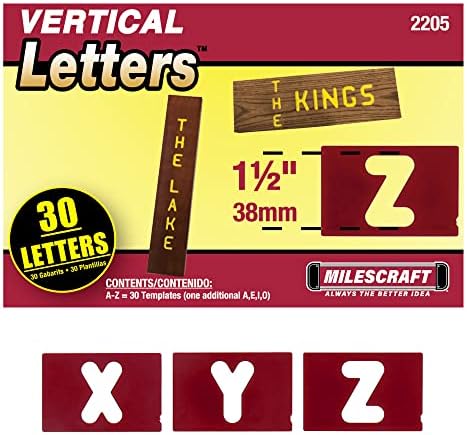 Milescraft 2205 1.5in. Predlošci vertikalnih slova za znak i potpisuju Crafter Jig-RUT Custom vertikalni drveni znakovi - 30kom.