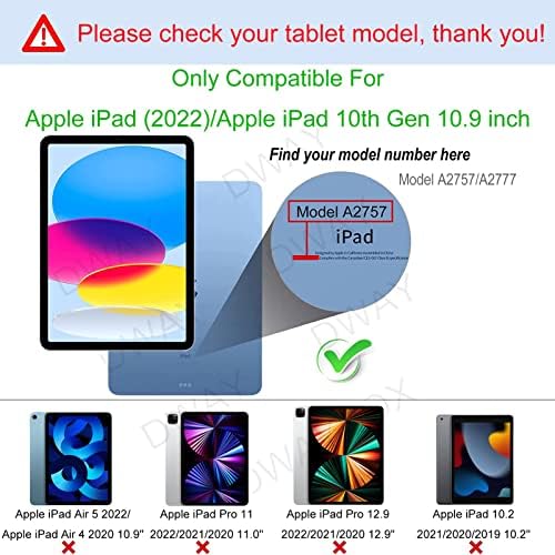 Dwaybox futrov za Apple iPad 10. Gen / iPad 2022 10,9 inča, 2in1 Dvostruki sloj Combo Čvrstog teškog otpornosti na udarce sa kickstandom -Blue