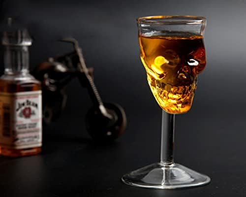 DS. Staklo za lobanje prepoznatljivog stila 2 komada dvostruko 75 mililitar 2,5 unca čaša za viski