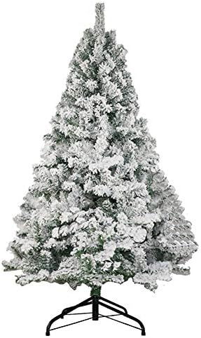 6,8ft Premium bijeli snijeg / jasno božićno stablo Jedinica umjetna šarka Xmas Tree Borovo drvo za odmor sa metalnim postoljem, jednostavan montaža-zelena 6,8ft