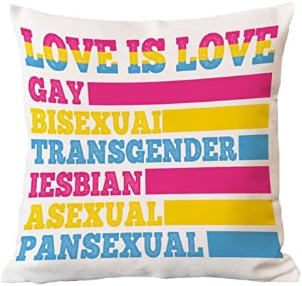 Love je love gay bisexuai transgender bacanje jastuk jastuk jastuk panseksualni transgender lgbtq gay dugin jastuk pokrovite kvadratni dekortaivni dekor jastučnice za kauč za kauč u kaučunu automobil 20x20in