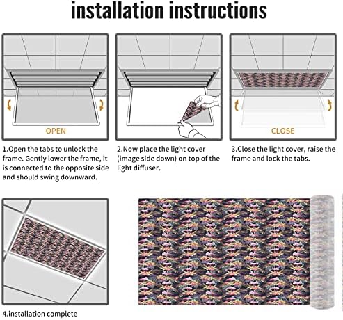 Prekrivači za fluorescentno svjetlo za kancelariju u učionici-uzorak Palme-poklopci za fluorescentno svjetlo za kancelariju u učionici-2ft x 4ft padajući plafon fluorescentno dekorativno, višebojno