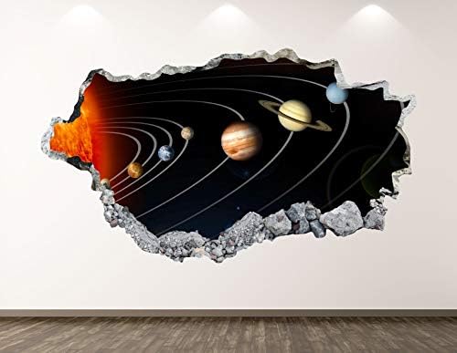 Zapadna planinska solarna sustava Zidna naljepnica Umjetnički dekor 3D razbijena galaksikalna naljepnica Mural Kids Soba Custom poklon