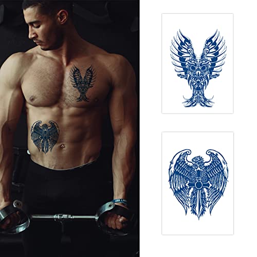Coszeos Polu stalna tetovaža za muškarce Teen 6 listova, lažne tetovaže vodootporne životinje realistično za odrasle privremene tetovaže