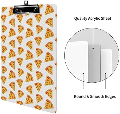 Happy Pizza Acrylic Clipboards sa kopčom niskog profila i Uvlačivom kukom slatke kopče standardne veličine A4 slova za časove kancelarijskih