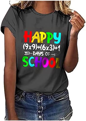 Slatki vrhovi, kravata boja sretan 100. dan školskog učitelja studentica 100 dana majica smiješne slatke grafičke teženja za žene