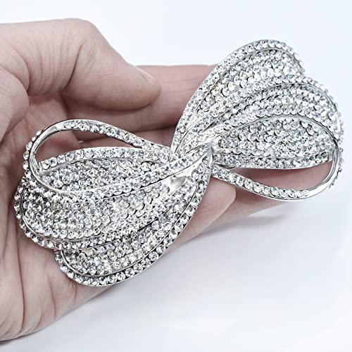 Yybonnie elegantan svjetlucavi kristalni luk francuski ukosnice za kosu Bowknot cvijet kopče za kosu Bridal Barrette vjenčanje Prom