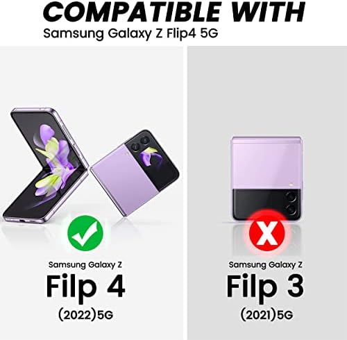 X-četiri Galaxy Z Flip 4 novčanik sa zaštitom šarke [ Slot za karticu ] Samsung Galaxy Z Flip 4 5G futrola sa držačem kartice otporan na udarce zaštitni TPU silikonski poklopac za telefon