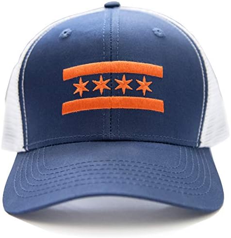 Međunarodni tie narandžasti šešir sa zastavom Čikaga za muškarce i žene – Podesiva Kamionska kapa jedne veličine, Bejzbol, Snapback, mrežasta leđa šešira sa izvezenom zakrpom