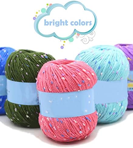 yoo Yarn Chunky Yarn Craft svijetle boje pamučna pređa za pletenje sa obojenim izbočinama Raznobojna pamučna pređa 1,8 unci poliesterska