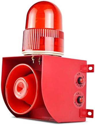 Industrijska zvučna i svjetlosna alarmna sirena-LED Strobe signalno svjetlo glasno zvono Vanjska sigurnosna sirena ton Podesiva jačina zvuka 25W 120dB DC24V za konstrukcijski kamion, industrijski kran & Viljuškar