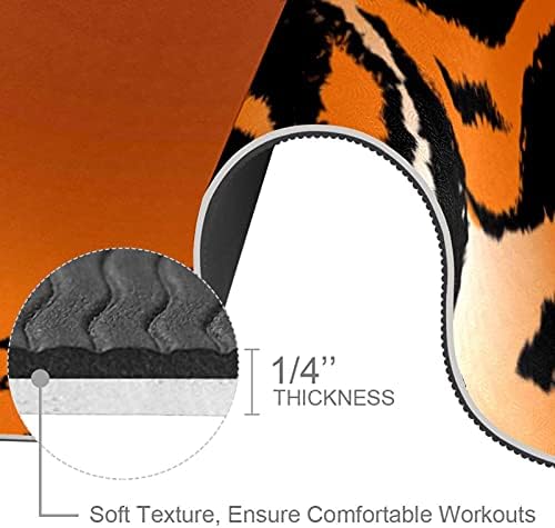 6mm Extra Thick Yoga Mat, Tiger Stripe Print Eco-Friendly TPE exercise Mats Pilates Mat sa za jogu, trening, Core Fitness i podne vježbe, muškarci & žene