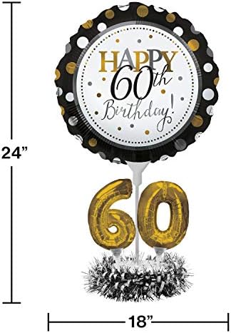 Creative Pretvaranje sretnog balona 60. rođendana crno i zlato za prekretnice za rođendan - 317308
