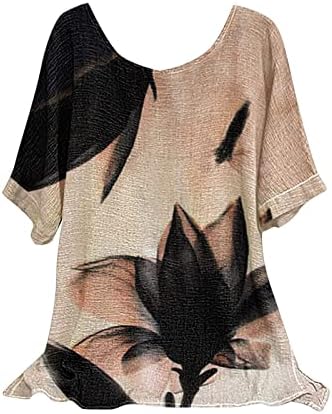 Bluza Tee za dame Jesen Ljeto odjeća za kratku rukavu cvjetna grafika labava princeza boginje Flowy majica 6F