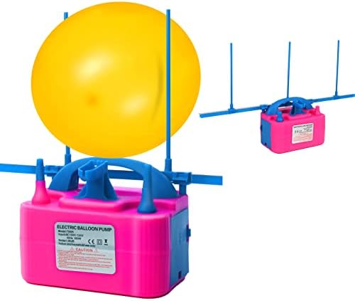 Električna balonska pumpa,QIPUMP 110v 600W balon Puhalo za naduvavanje dvostruka mlaznica vazdušna pumpa Baloni za naduvavanje za dekoraciju, zabavu, Sport, poklone:2 alata za vezivanje balona
