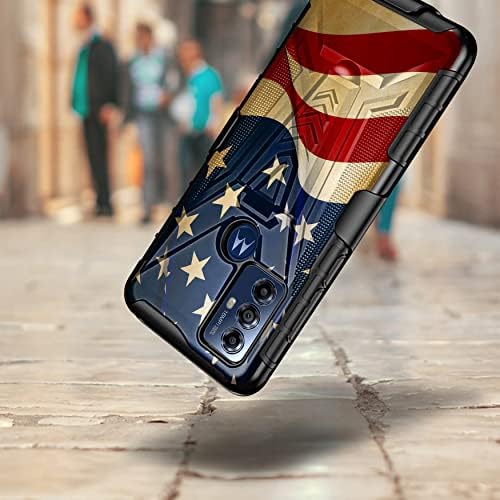 Dalux v Chickstand Holster Hybrid Kućište telefona Kompatibilan sa Motorolom Moto G Play 4G LTE - Vintage mahao pola američke zastave