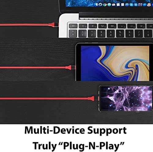 USB-C / PD 4K HDMI kabl kompatibilan sa Samsung Galaxy S20 sa punim 2160p @ 30Hz, 6ft / 2m kablom [crvena, Thunderbolt 3 kompatibilna]