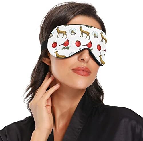Unisex Sleep maska ​​za spavanje Xmas-Bird-Deer-Snow-Globe noć Spavaća maska ​​Komforna pokrivača sjene za spavanje očiju