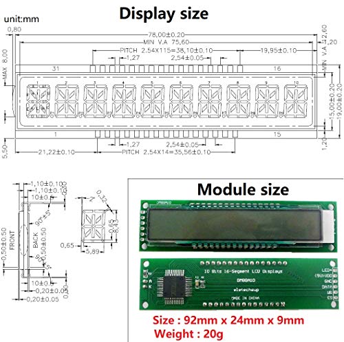 ELETECHSUP 10-bitni 16-SEG SPI LED displej serijski LCD za ARDUINO UNO MEGA2560 Primjer za skiciranje