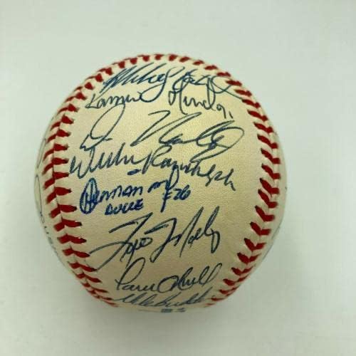 1999 NY Yankees World Series Champs TEMS potpisao bejzbol Derek Jeter JSA COA - autogramirani bejzbol