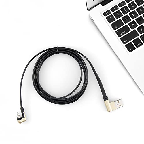 Smays u 180 stupnjeva USB C kabel, ravna desni ugao USB 2.0 Tip C punjač podataka, crna, 6 ft