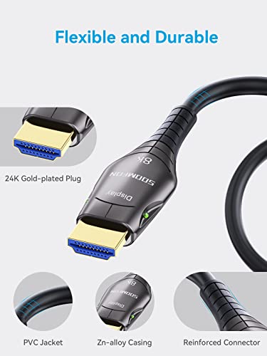 SOOMFON 8K vlakna optički HDMI kabl 30ft Long HDMI 2.1 brzi HDMI Cord 4K @ 120Hz 8K @ 60Hz HDR, HDR10, HDCP 2.2, EARC 3D kompatibilan