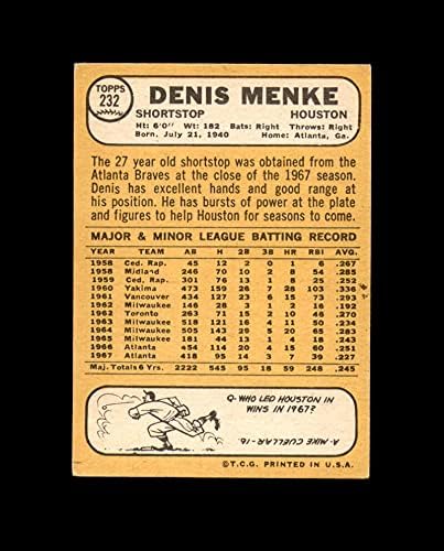 Denis Menke potpisao je 1968. Topps Houston Astros Autogram