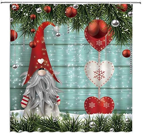 Sunhe Božić Gnome tuš sa slatkim Gnome Xmas Folklorni vilenjaci Crveni crni bivoli PLAID PINE Twig Xmas Balls Happy Winter Holiday