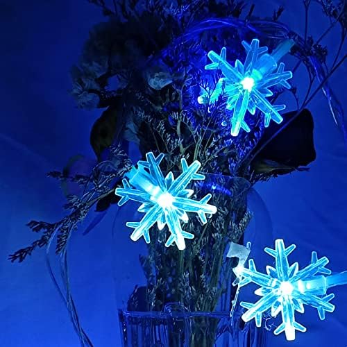 16.4 ' Snowflake Božić Fairy Lights - 50-Count Cool Bijela i plava LED žičana Mini svjetla za Božićnu dekoraciju