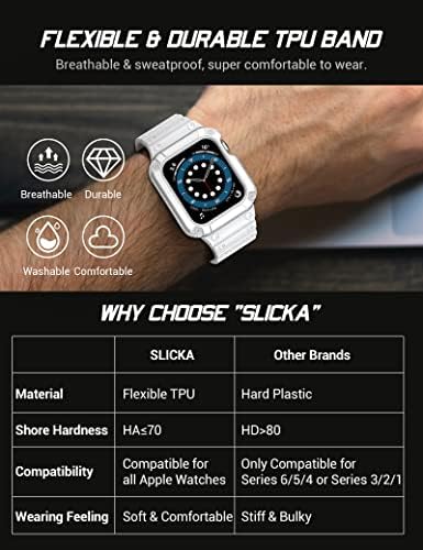 Slicka Kompatibilna sa Apple Watch Band 45mm 44mm 42mm sa zaštitnom futrolom, rubnim ručnim opsezima za iwatch se serije 8 7 6 5 4