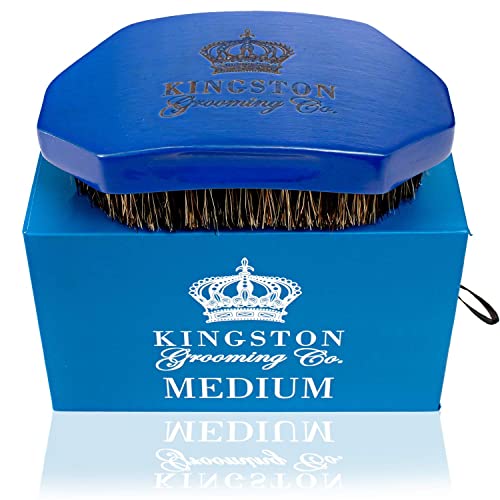 Kingston Grooming Co. Premium Boar Bund puž - Nove četkice za kosu srednje i čvrste četke za muškarce, savršena ivica četkica i kose, četkica za 360 talasa - uključen