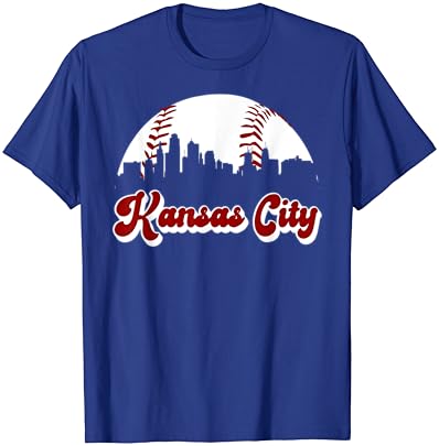 Baseball Kansas City Vintage Love Blue Color Royal Skyline Majica
