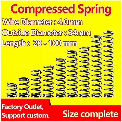 Hardverska opružna tlačna opružna ploča opruga Spring Kompresioni opružni žica Prečnik 4.0 mm, vanjski promjer 34mm Povratni proljetni