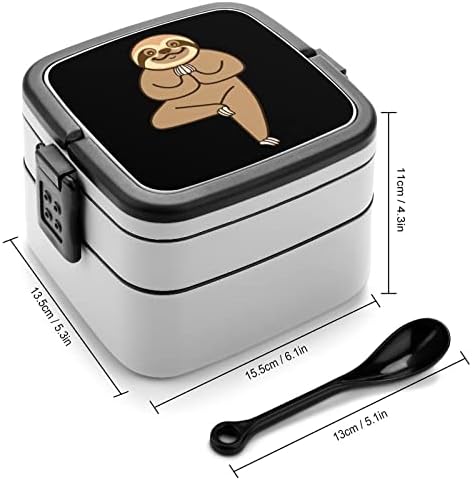 Joga Sloth Bento kutija Dvostruki sloj sve u jednom posudu za ručak sa kašikom za pečenje za piknik