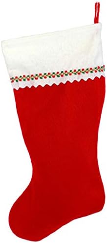Monogramirani me vezeni početni božićni čarapi, crveni i bijeli filc, početni s