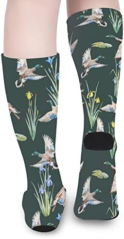 Vodene konorske patke ispisane boje podudarajuće čarape atletski koljena visoke čarape za žene muškarci