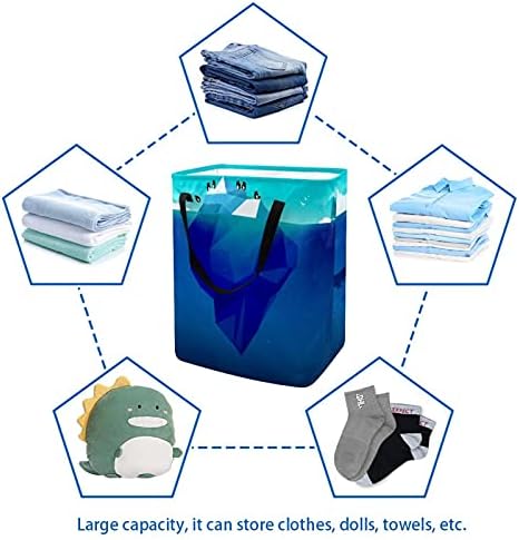 Ndkmehfoj Iceberg Concept korpe za veš vodootporne prljave odeće Sorter sklopiva meka ručka šarena za kućne odvojive nosače