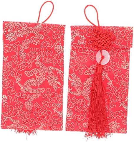 NOLITOY 2kom vez Party Favor novac vjenčanje novčane torbe rođendan Hong nakit Lucky Bao poklon svile Kineski torbica držač dizajn Festival žad godine privjesak stil Wrap Hongbao koverta