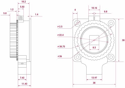 Malina PI HQ kamera za maline PI 4B / 3B + / 3b / nula / nulta bežična / jatson nano, 12,3MP IMX477 senzor, visoka rezolucija, podržava C- i CS-montiranje leća, alternativa za modul od maline PI kamere V2