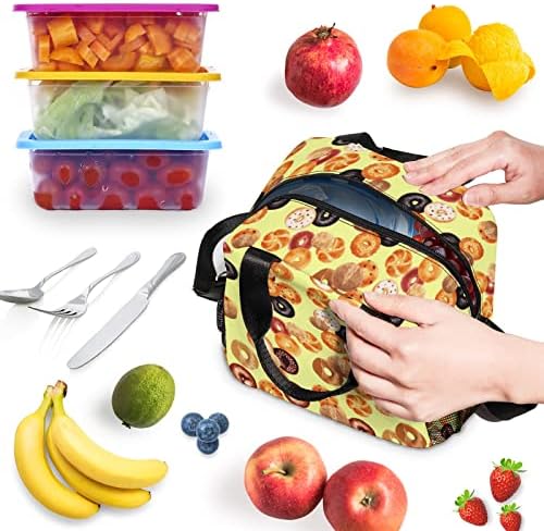 Jitviuzz izolovana torba za ručak Donut Cooler Tote višekratna kutija za ručak za žene & muškarci za posao, školu, putovanja i piknik