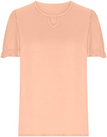 Ženske Kratke Rukave Majice Majice Modni Izdubljeni Crewneck Plus Size Labave Majice Dressy Casual Tees Bluza Top