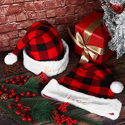 Hiwooii 2 paketa Naughty i lijepo Santa kape Božić šešir za odrasle djecu meke pliš odmor šešir za Božić stranke usluge
