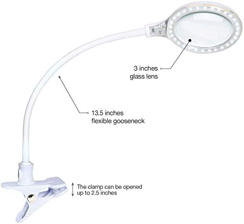 Brighttech LightView Flex lampa za uvećanje, 1,75 X svjetlosna lupa, Podesiva lupa sa svjetlom za zanate, čitanje, bliski rad
