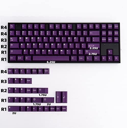 MintCaps Purple Translacent KeyCaps Doubleshot Cherry Profil KeyCaps Potpuni set 121 tipke Prilagođene tipkovnice za 60% 65% 75%