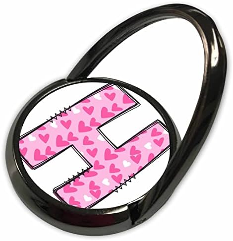 3Droza Slatka ružičasta na ružičastim srcima Monogram početni H - Prstenovi telefona